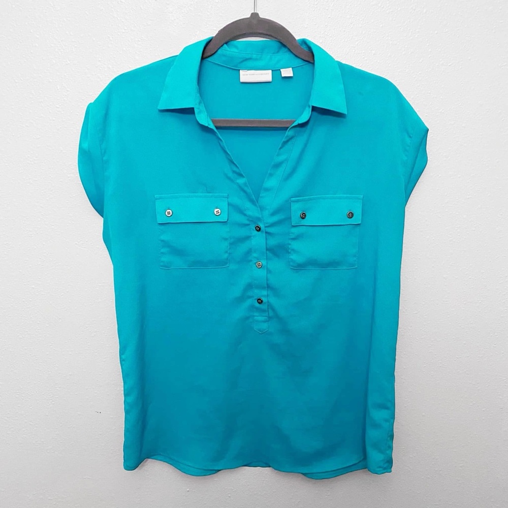 New York & Company - Teal Collared Shirt
Size M